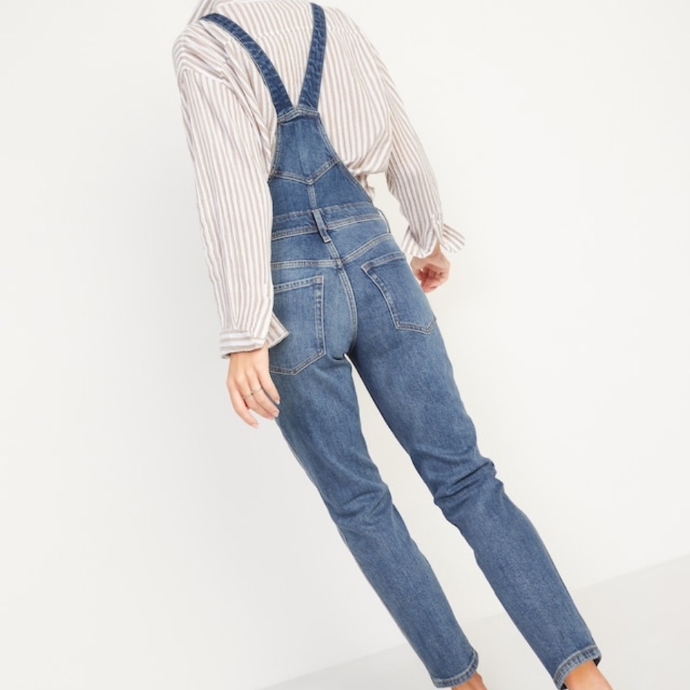 Old Navy O.G. Straight Medium-wash Jean Overalls for Women